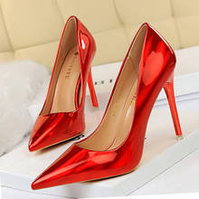 Zapatos de tacón alto de 10,5 cm para mujer, calzado de fiesta con punta puntiaguda, tacones de aguja poco profundos 2024 - compra barato