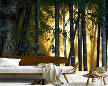 Papel de parede Bamboo forest in front of the wall nature 3d wallpaper mural,living room tv wall bedromm wall papers home decor 2024 - buy cheap