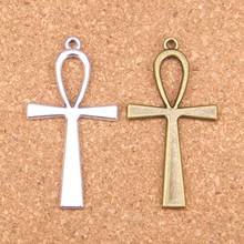 30pcs Charms For Jewelry Making cross egyptian ankh life symbol 52x28mm Antique Silver Plated Pendants DIY Bracelet Necklace 2024 - buy cheap