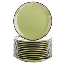 Vancasso Navia Green 4/8/12-Piece Ceramic Stoneware 10.75" Dinner Plate Set Vintage Look Salad/Fruit/Snack Tableware Plates Set 2024 - buy cheap