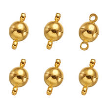 5 Juegos de cierres magnéticos de latón de forma redonda para pulseras, accesorios para fabricación de joyas DIY, componentes de Color bronce dorado 2024 - compra barato