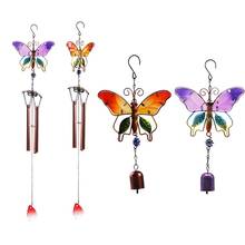 Colorful Butterfly Pendant  Aeolian Bells Tube Wind Chimes Bell Indoor Outdoor Garden Decor Hanging Decoration Ornament 2024 - buy cheap