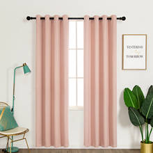1 Pair- Pink Thermal Insulated Grommet Blackout Curtain Decorative Window Panels Drapes for Bedroom 2024 - buy cheap