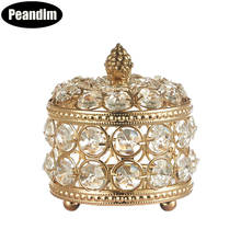 PEANDIM Elegant Mini Crystal Jewelry Box Organizer Earring Beads Cosmetic Desktop Decoration Gifts Box Home Princess Case 2024 - buy cheap