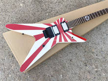 Guitarra Eléctrica vibradora doble, instrumento de alta calidad, versión personalizada, raya roja y blanca, envío gratis 2023 - compra barato