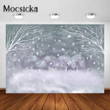 Mocsicka natal fotografia backdrops inverno neve país das maravilhas floco de neve pintura retrato fundo photo studio photocall 2024 - compre barato