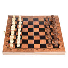 3-in-1 Wooden Chess Set With Folding Chessboard International Checkers Puzzle Game Board Games Engaged Birthday Gift 2024 - buy cheap