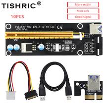 TISHRIC 10PCS PCI Express Riser Card 60CM 4Pin USB 3.0 VER006 Graphics Extension Cable Adapter 1X To 16X Extender Miner Mining 2024 - buy cheap