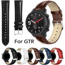 Pulseira de couro para relógio inteligente xiaomi huami amazfit gtr 47mm/gts/pace/stratos 2 2s 20mm 22mm 2024 - compre barato