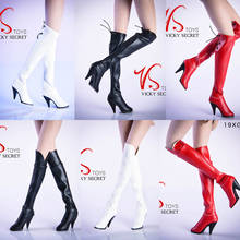 19XG36 1/6 Scale Female Shoes Solid Boots Woman Leather Long Boots High Heel Model For 12 inch Action Figure Body Doll 2024 - buy cheap