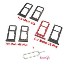 2 шт./Лот, новый держатель слота для SIM-карты с адаптером для SD-карты, запасные части + штифт для Motorola Moto G8 / G8 Plus / G8 Play 2024 - купить недорого