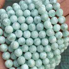 High Quality Genuine Natural Green Angelite Stone Beads Round Loose Green Larimar DIY Jewelry Making 6/8/10/12mm Strand 15'' 2024 - buy cheap