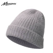 Winter ladies thick warm Hedging cap solid color wool beanie hat female fashion casual wild Hedging hat 2024 - buy cheap