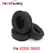 Homefeeling almofadas de ouvido para koss sb40 fones super macio engrossar veludo almofadas de pele carneiro couro earpads substituição 2024 - compre barato