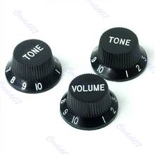 1 Volume 2 Tone Knob Button Electric Guitar Potentiometer Cap Hat For FD ST Bottom Black 2024 - buy cheap