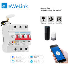 EWelink-disyuntor inteligente 3P con WiFi, interruptor de riel din con control remoto, compatible con Alexa y google home para Smart Home 2024 - compra barato