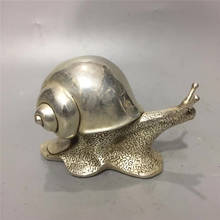 Chinese Tibet Silver Bronze Carving Snail Animal Statue Good Luck Geomancy Home Decoration 2024 - buy cheap