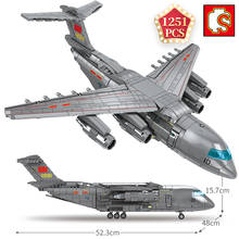 SEMBO High-tech Military Plane Building Blocks Creation Transport Aircraft Bricks Educational Toys for Boys Holiday Gifts 2024 - buy cheap
