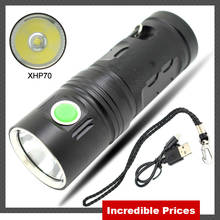 Lanterna poderosa xhp70 recarregável de led, lanterna super brilhante usb de 3500 lúmens, lanterna tática para acampamento com bateria 3*18650 2024 - compre barato