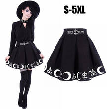 Women Plus Size Gothic Witch Lolita Skirts Black Elegent Restyle Witchcraft Moon & Occult Symbol Pleated  Cosplay Costume S-5XL 2024 - buy cheap