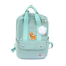 Cartoon Cute Puppy Shiba Inu Dog Print Backpack Canvas Travel Bag Laptop Schoolbag Teenager School Bags Bagpack Student Mochila 2024 - buy cheap