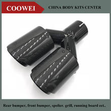 One Pcs 89MM Out Universal Car Styling Black Paint Exhaust Tip Glossy Carbon Fiber Muffler Pipe For Car Accessories 2024 - buy cheap