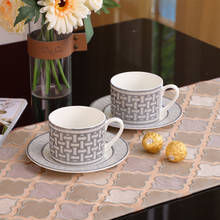 Juego de tazas de café rojas con caja de naranja, tazas de té y platillos de porcelana China, regalo de cumpleaños de boda de lujo, nueva decoración hogareña Cocina 2024 - compra barato