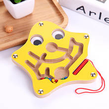 Wooden Magnetic Pen Maze Puzzle Board Kids Montessori Educational Toys For Children Cartoon Animal Balance Game Jigsaw Board 2024 - buy cheap