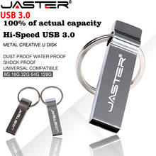 JASTER USB flash drive Water proof USB 3.0 Metal Pendrive 128GB 64GB 32GB 16GB 8GB 4GB Memory stick key ring Pen drive gifts 2024 - buy cheap