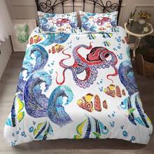 Duvet cover king size Marine Organism Queen Bedding Super King Queen 2-3 Piece Duvet Set Bedding Set Dekbedovertrek 2 Persoons 2024 - buy cheap