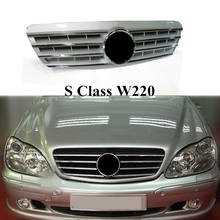 Rejilla de ABS para parachoques delantero, accesorio para m-ercedes b-enz S Class W220, S280, S300, S320, S350, S500, 2000, 2001, 2002, 2003, 2004, 2005 2024 - compra barato