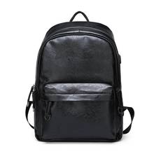 2020 Fashion College Student School Bagpack PU Leather Mens Male Backpack Laptop Backpacks USB Charging Waterproof Bags ZX-075. 2024 - buy cheap