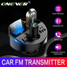 Onever-transmisor Fm Universal para coche, adaptador modulador de reproductor Mp3, Bluetooth 5,0, tarjeta TF, manos libres, Chip inteligente USB Dual 2024 - compra barato