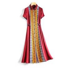 2021 summer women's fashion luxury French romantic elegance  silk dress one piece 2024 - buy cheap