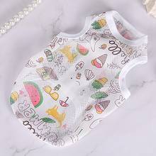 New Dog Vest Summer Pet Mesh Breathable Clothes Cute Thin Print Vest  Cat & Dog  Sleeveless Shirt Small Medium-sized Dog Costume 2024 - buy cheap