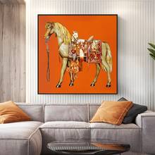 Pinturas abstratas de tela modernas e luxuosas para parede, posteres e impressões, imagens de animais para decoração da sala de estar 2024 - compre barato