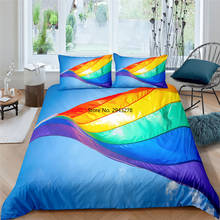 Cute Colorful Rainbow Heart 3d Print Bed Linens Happy Valentine Day Home Textile Bedding 2/3pcs Luxury Duvet Cover 1/2Pillowcase 2024 - buy cheap