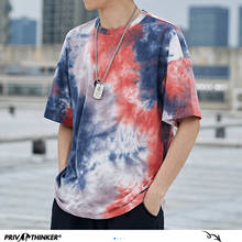 Privathinker Tie Dye Oversized T shirts 2020 Man Hip Hop T-shirts Korean Men Streetwear Tshirt Top Tees Men Clothing 2024 - buy cheap
