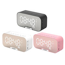 LED Alarm Clock with FM Radio Wireless Bluetooth Speaker Mirror Display Support TF USB Music Player for Office Home 2024 - buy cheap
