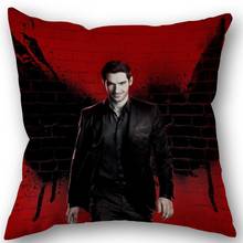 Funda de almohada personalizada de Lucifer, funda de almohada de tela de lino y algodón con cremallera cuadrada, 45x45cm, decorativa para boda 2024 - compra barato