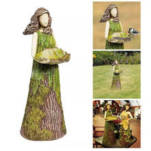 Resin Garden Statue Bird Feeder Ornament Figurine Photo Props Lawn Craft 2024 - buy cheap