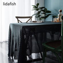 Lidafish toalha de mesa bordada estilo vintage, toalha decorativa retangular com renda francesa de luxo, decoração para casa 2024 - compre barato