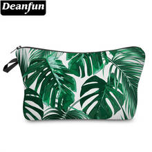 Deanfun-Bolsa de cosméticos para mujer, neceser duradero de hoja de tortuga, monedero verde portátil, bolsa de maquillaje para viaje, D51910 2024 - compra barato