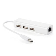 2021 novo usb ethernet tipo c USB-C 3.1 para usb 3.0 hub ethernet lan rj45 adaptador de rede para macbook eua 2024 - compre barato