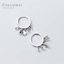 Colusiwei New Arrival Real 925 Sterling Silver Fashion Star Pentagram hoop Earrings for Women Simple Sterling Silver Jewelry 2024 - buy cheap