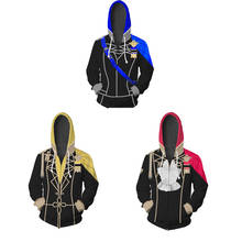Толстовка Fire Emblem три дома Косплэй Толстовка 3D печати с капюшоном куртка унисекс Повседневное застёжка-молния пуловер с капюшоном 2024 - купить недорого
