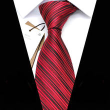 Yishline clássico masculino laços 8 cm novo fino listrado jacquard tecido gravata dos homens gravata 2020 corbatas casamento para hombre acessórios 2024 - compre barato