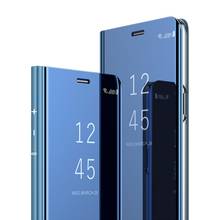 Умный зеркальный флип-чехол для телефона Samsung Galaxy S20 Ultra S10 S9 S8 Note 10 Plus 9 A51 A71 A50 A70 A40, кожаный чехол, аксессуары 2024 - купить недорого