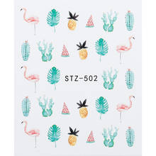 1 лист Кактус/Фламинго/бабочка/цветок переводные наклейки для ногтей Красота Наклейка украшения для ногтей 2024 - купить недорого