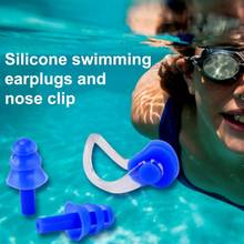 Tampão de ouvido com conector nasal, tampão de ouvido impermeável de silicone macio durável para natação, mergulho, acessórios de natação para crianças e adultos 2024 - compre barato